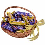 Assorted Chocolates bars in a basket