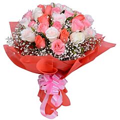 Flower Bunch of Pink & White Roses 