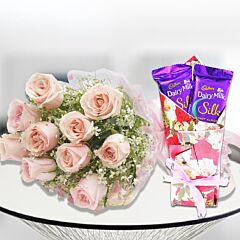 Pink Rose with Cadbury Silk
