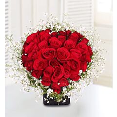 Heart Shape Arrangement of Red Roses