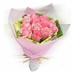 Flower Bunch of Pink Roses in paper packing