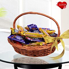 15 Assorted Chocolates in a basket.