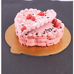Valentine heart shape strawberry Cake